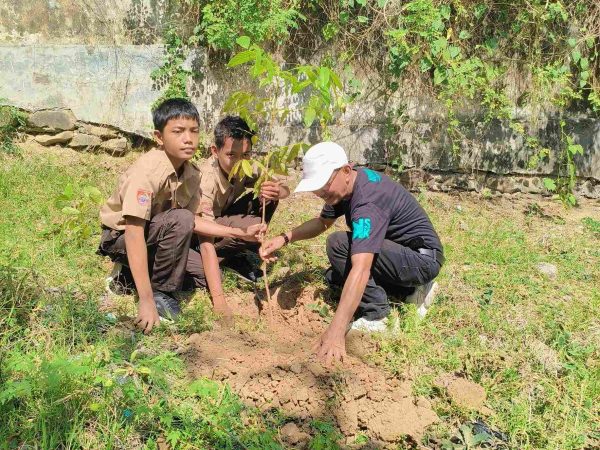 Menuju  Sekolah Adiwiyata, UPTD SMPN 5 SINJAI Melakukan Penanaman Pohon