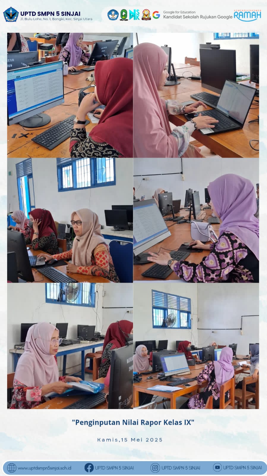 Efisiensi Waktu, Akurasi Data: Penginputan Nilai Rapor Kelas 9 Serentak di Lab TIK UPTD SMPN 5 Sinjai Efisiensi Waktu, Akurasi Data: Penginputan Nilai Rapor Kelas 9 Serentak di Lab TIK UPTD SMPN 5 Sinjai