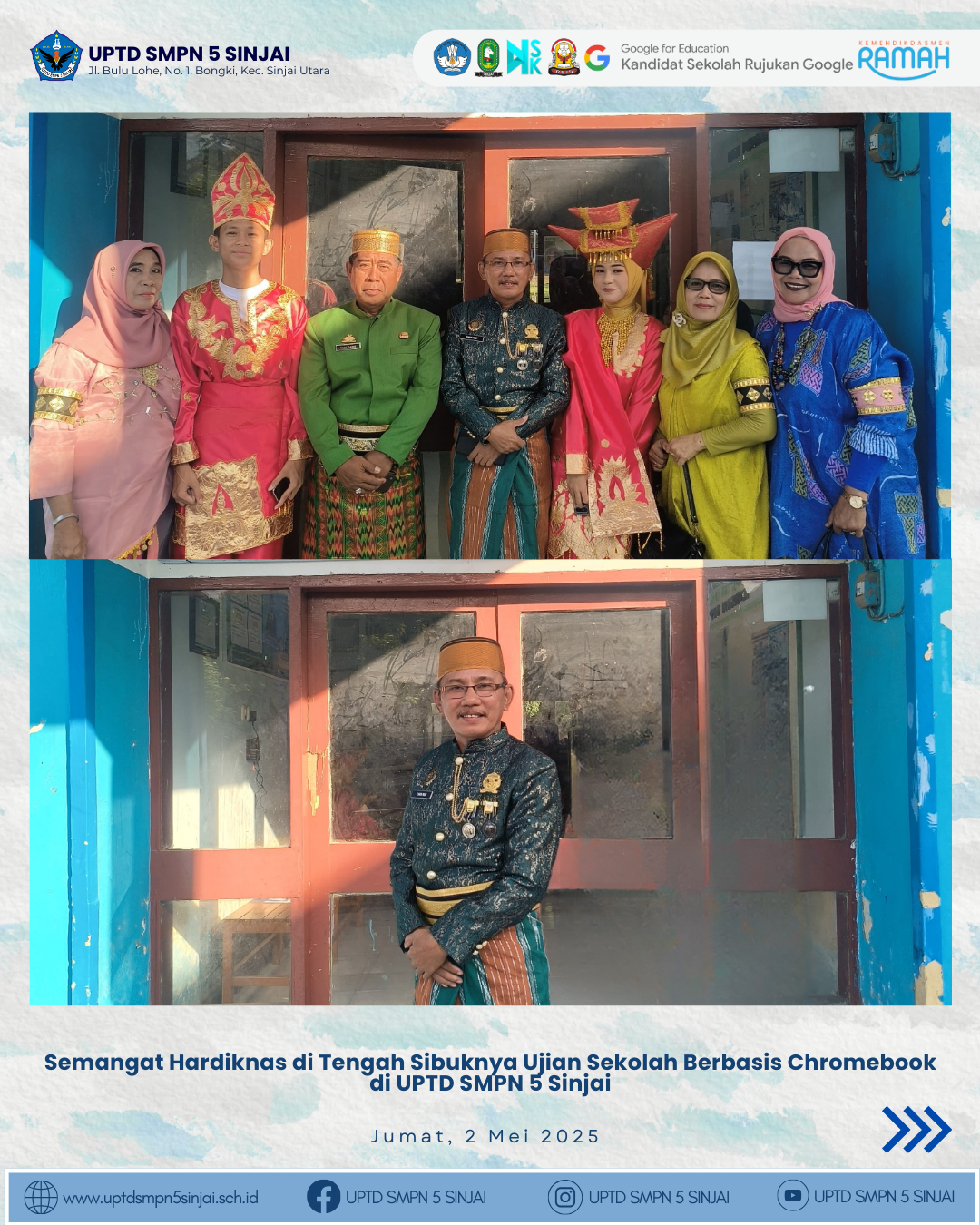 Semangat Hardiknas di Tengah Sibuknya Ujian Sekolah Berbasis Chromebook (USBC) di UPTD SMPN 5 Sinjai Semangat Hardiknas di Tengah Sibuknya Ujian Sekolah Berbasis Chromebook (USBC) di UPTD SMPN 5 Sinjai