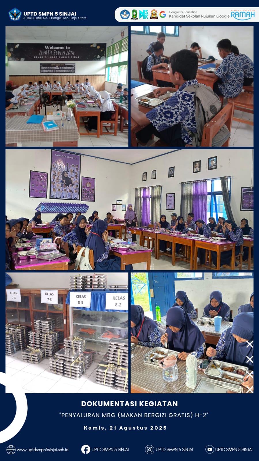 Gizi untuk Generasi Sinjai: MBG Hadir di UPTD SMPN 5 Sinjai Wujudkan Pelajar Cerdas dan Sehat Gizi untuk Generasi Sinjai: MBG Hadir di UPTD SMPN 5 Sinjai Wujudkan Pelajar Cerdas dan Sehat
