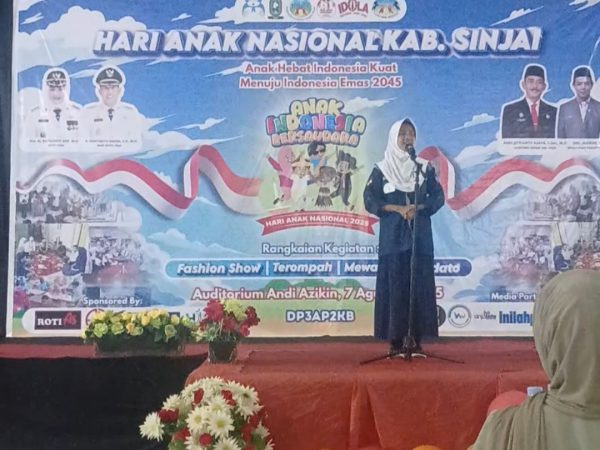 Tampil Memukau, Sahrani Hidayat Raih Juara 1 Lomba Pidato di Hari Anak Nasional yang diselenggarakan oleh DP3AP2KB Kabupaten Sinjai