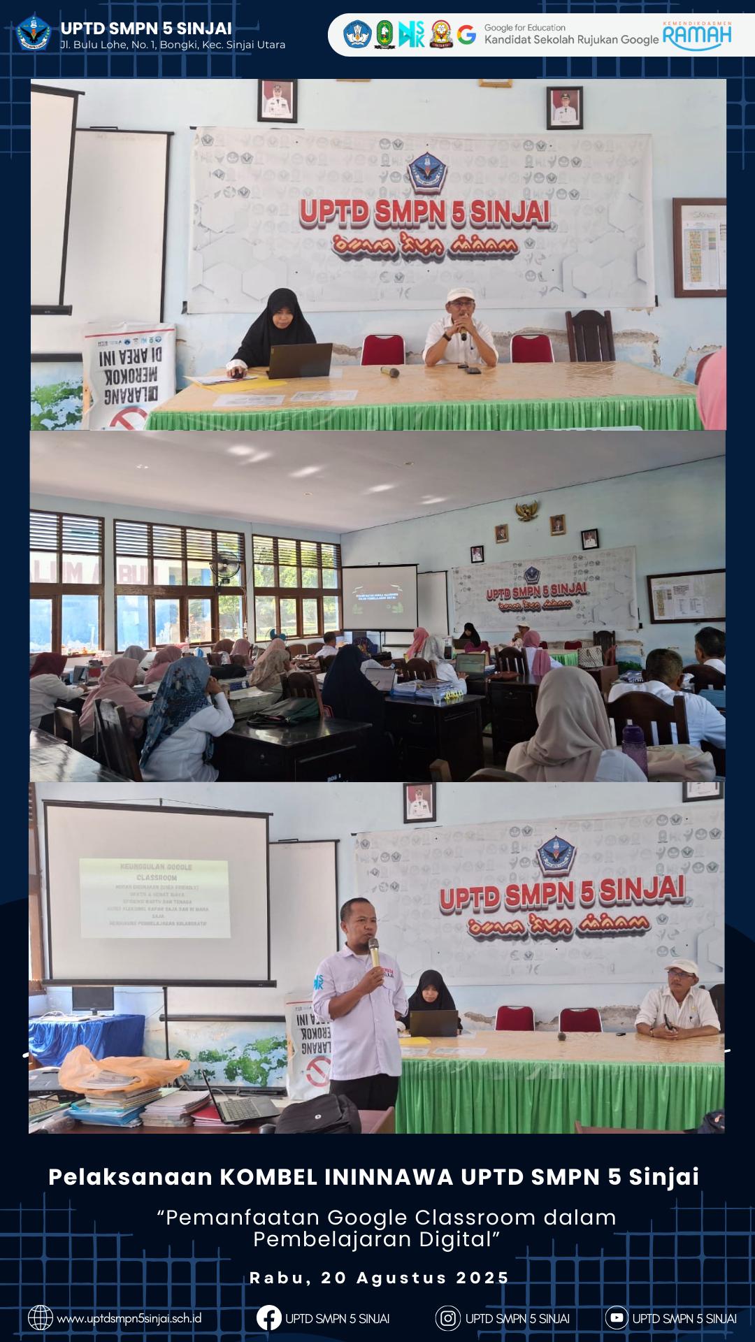 Mengoptimalkan Pembelajaran Digital: Komunitas Belajar Ininnawa UPTD SMPN 5 Sinjai Gelar Pelatihan Google Classroom Mengoptimalkan Pembelajaran Digital: Komunitas Belajar Ininnawa UPTD SMPN 5 Sinjai Gelar Pelatihan Google Classroom